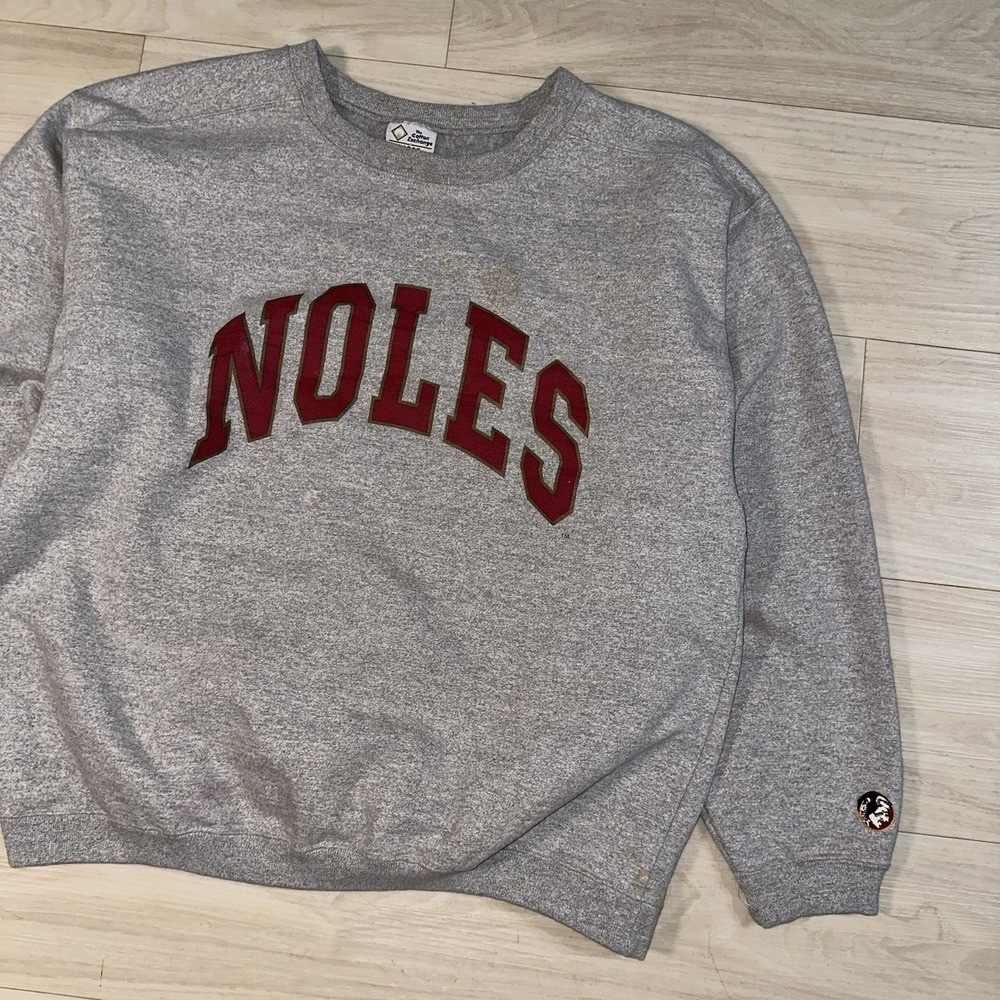 MIAMI HURRICANES VINTAGE 1980S Noles CREWNECK SWEATSHIRT SZ L TRASHED CONDITION‎
